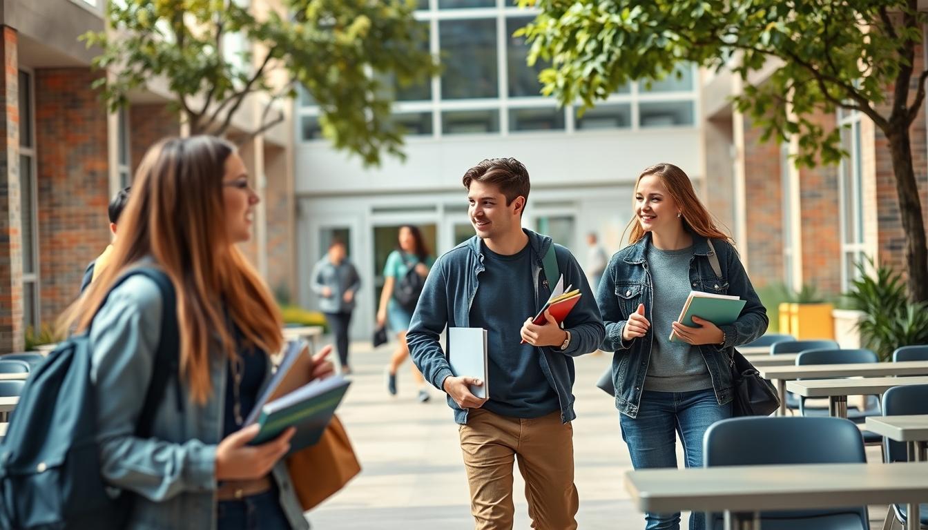 Student using learning strategies while studying